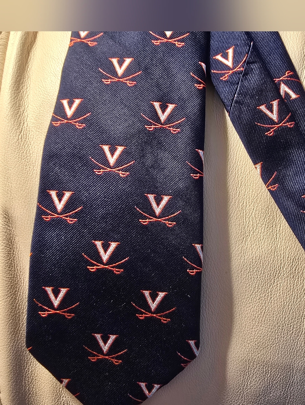 Wm Chelsea Ltd University of Virginia UVA V-Sabre Blue Men's Silk Necktie Tie